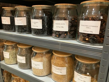 jars of food on display